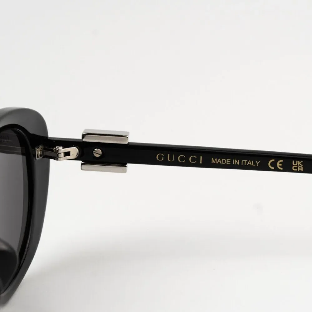 SALE! NEW Gucci GG1684SA 001 Black Grey Unisex Oval Sunglasses GG 1684SA